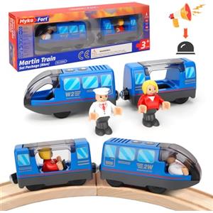 Libershine Treno Elettrico per Bambini, Locomotiva ad Azione a Batteria (Connessione Magnetica), Auto Giocattolo Regali Bambini, Rail Treno passeggeri compatibile con Thomas, Brio, per Ragazze Ragazzi 3 anni
