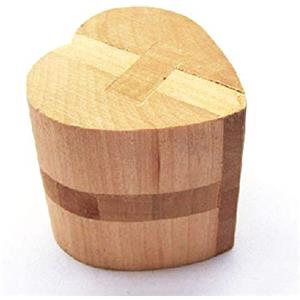 MINGZE Rompicapo in Legno, Giochi di Logica di Legno per Adulti, Ideale per Giocattoli Educativi Intelligenza e Regali per Bambini y Ragazzi (Heart Lock)