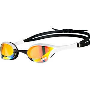 arena Cobra Ultra Swipe Mirror Occhialini Nuoto da Gara Unisex Adulto, con Lenti a Specchio Curve, Anti-Appannamento, Protezione UV, 5 Ponti Nasali Intercambiabili, effetto colorazione gialla