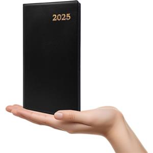 Leddy Living Agenda Settimanale 2025, Formato 10x18 cm - Morbida ed Elegante, Perfetta per Organizzare Appuntamenti e Lavoro, Diario in Italiano da Gennaio a Dicembre (NERO)