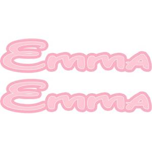 ^RTERBY'S GamesMonkey® - Adesivo Nomi Cameretta - 2 pezzi - Varie Dimensioni - bambino bambina giochi porta armadio (Emma, 15x3 cm)