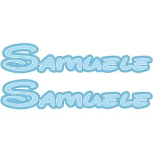 ^RTERBY'S GamesMonkey® - Adesivo Nomi Cameretta - 2 pezzi - Varie Dimensioni - bambino bambina giochi porta armadio (Samuele, 30x6 cm)