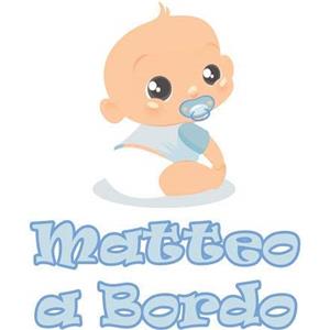 GamesMonkey Adesivo Bimbo Bimba a Bordo - - Nome Personalizzato 12 CM - Maschio - Stickers Auto Esterno Vinile Lucido (Matteo)