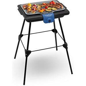 Moulinex Accessimo Barbecue Elettrico da Tavolo con Piedi, Barbecue Esterno, Facile Pulizia, Vaschetta Acqua, Riduzione del fumo e odori, Made in France BG135812