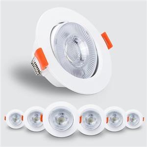 Kambo Faretti LED da Incasso per Cartongesso 6W - Luci da incasso 40° Orientabili - Plafoniera LED daincasso Blanc Froid 6000K 610LM Diametro Foro 70-80mm Set di 6