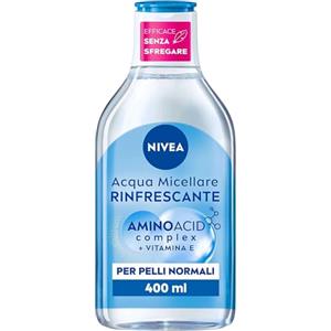 NIVEA MicellAIR 5in1 Acqua Micellare Rinfrescante 400 ml, Struccante viso e occhi con complesso micellare senza risciacquo, Detergente viso, occhi e labbra per pelli normali