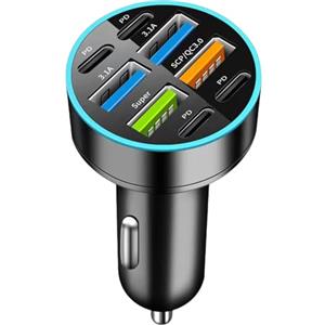 XIAOXIAOYU Caricabatteria da auto veloce,Adattatore per caricabatteria da auto | Caricatore USB adattatore per auto multiporta da 66 W | Caricatore per telefono per auto, blocco caricabatteria per