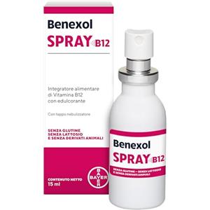 Benexol B12 Spray Integratore B12, Vitamina B12 1000 mcg, Integratore Alimentare di Vitamina B12 Sublinguale Vegan, 15 ml