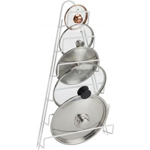 Metaltex Kiwi 36.28.06 - Porta coperchi a 6 posti, Bianco, 23 x 7 x 42 cm