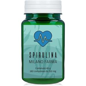 MILANO FARMA Spirulina Milano Farma 180 compresse di Pura Spirulina per un mese e mezzo di trattamento efficace