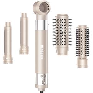 MESCOMB Air Styler e Spazzola Asciugacapelli ad Alta Velocità 5 in 1 - Multi Styler con Arricciacapelli Automatico, Volumizzante e Lisciante, Asciugacapelli Rapido Ionica da 110.000RPM (Oro Champagne)