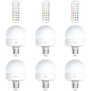 Rtyweth Lampadina ricaricabile con telecomando, lampadina E26 Smart RGB che cambia colore, senza fili per lampadina a LED non ha alimentata E26