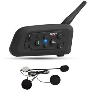 EJEAS V6pro Interfono Moto Bluetooth 1200 m Interfono in Tempo Reale Auricolare Casco Moto 6 Motociclisti Riduzione del rumore DSP Impermeabilità, USB-C