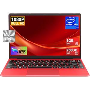 NOTODD PC Portatile Computer Portatile Win11 Notebook 14 Pollici 6GB 256GB SSD Expansion 1TB, Laptop Celeron N4020 fino a 2.8GHz, 5000mAh 5G WiFi, BT4.2 Supporto Mouse Wireless & Protezione Tastiera -Rosso