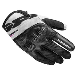 SPIDI, Flash-R Evo Lady, Guanti Moto per Donna, Protettivi e Resistenti, Guanti Moto Estivi Impermeabili e Antiscivolo, con Touchscreen Capacitivo, Peso Medio 0, 1 kg, Colore Nero e Bianco, Taglia S