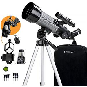 Celestron 22035 Travel Scope DX 70mm Telescopio rifrattore portatile con ottica in vetro completamente rivestita, zaino, pacchetto software di astronomia e adattatore smartphone per digiscopia
