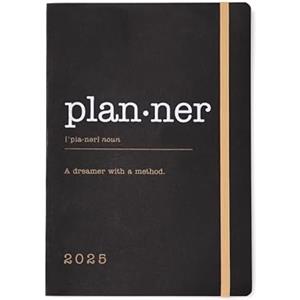 Letts of London Eco Writers Words - Agenda settimanale 2025, formato A5, colore: nero