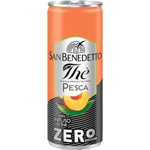 San Benedetto, Thè Freddo alla Pesca Zero, 330 ml, Bevanda Dissetante Analcolica, Gusto Fruttato, in Lattina, Senza Zuccheri, Conservanti e Coloranti