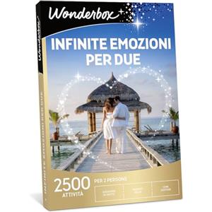 Wonderbox - Cofanetto Regalo - 5300 attività - Soggiorni con Colazione - Cene Gustose - Infinite Emozioni per Due - Regali di Coppia