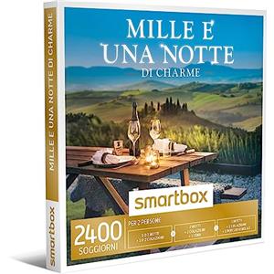 smartbox - Cofanetto Regalo per Uomo o Donna - Mille e Una Notte di Charme - Idee Regalo Originale - 1 o 2 Notti con Colazione e possibilità di Cena o Pausa Relax per 2 Persone
