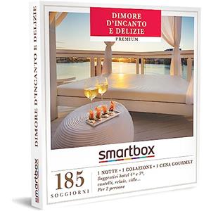 smartbox - Cofanetto Regalo per Uomo o Donna - Dimore d'incanto e delizie - Idee Regalo Originale - 1 Notte con Colazione e Cena per 2 Persone