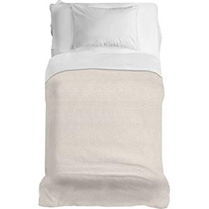 PENSIERI DELICATI Telo Copriletto 170 x 280 cm, Singolo 100% Cotone Pique, Ideale Come Arredo, Coperta Salva Letto 1 Piazza, Fantasia Dublino Beige, 100% Made in Italy