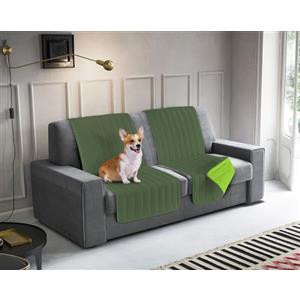 Italian Bed Linen ELEGANT Fascia Copridivano, in microfibra, Verde scuro/Verde mela, 60 x 190 cm