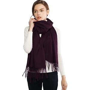 RIIQIICHY Sciarpa Scialle Donna Viola Scuro Stola Invernale Pashmina Elegante Cerimonia Con Frange