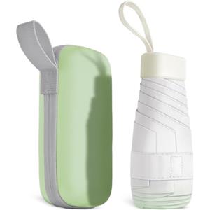 Aolso Mini Ombrello,6 Costole Ombrello Pieghevole Antivento da Viaggio,Ombrelli Piccolo,UPF>50+ Ombrelli da Sole/Pioggia-Verde Sfumato