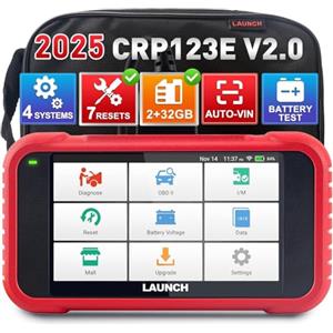 LAUNCH CRP123E V2.0 OBD2 Auto Diagnostica Italiano con 4 Sistemi e 7 Funzioni di Reset, OBD 2 Diagnosi Professionale Sistema Motore ABS SRS Trasmissione, Reset Olio SAS DPF FAP EPB WIFI Aggiornamento