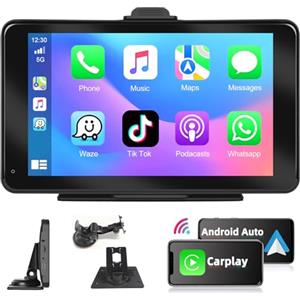 Podofo Autoradio Portatile con Wireless Carplay Android Auto 7