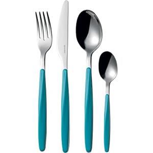 Guzzini Set 24 Posate My Fusion, Blu Opaco, 16.8 x 7.5 x h25.5 cm