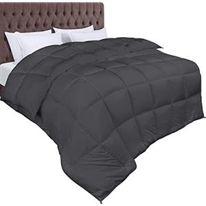 Utopia Bedding Piumone 200 x 200 cm 370 GSM, Piumino una piazza e mezza, Piumino Letto una piazza e mezza, Trapunta una piazza e mezza 100% Microfibra (Grigio)