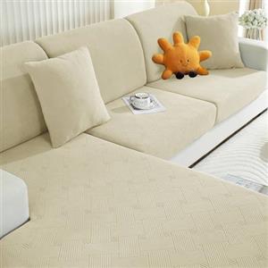 Ystyle Copriseduta Divano Elasticizzato, Copri Cuscini Divano, Coprisedile per Divano, Universale Copricuscini per Divani, Copricuscino Copri Seduta Divano(Grande 1 Posto, Beige)