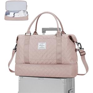 WEPLAN Borsone da Viaggio Donna, 45x36x20 Easyjet Borsone da Cabina Ryanair, Borsone Palestra con Scomparto Scarpe, Borsa Sportiva Tote Gym, Borsa a Mare, Borsone Grande Capacità per uomo e donna,Rosa