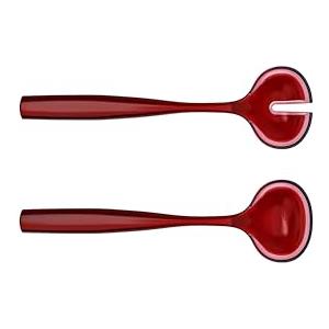 Guzzini - DOLCEVITA, Posate Insalata, Realizzate in Plastica a Base Biologica e 100% Riciclabile - Rosso Trasparente, 28 cm - 29730165