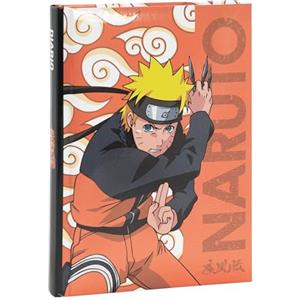 Franco Cosimo Panini NARUTO - Diario Scuola, Agenda Giornaliera 12 Mesi per Bambini e Ragazzi, con Copertina Imbottita e 320 Pagine Colorate, Ideale per Scuola Elementare e Media, 13x17.8cm, Arancione