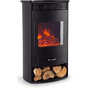 Klarstein Camino Elettrico, Caminetto Elettrico 1900 W, Camino Finto a Riscaldamento Elettrico a Basso Consumo, Fuoco Finto LED, Spazio per Legna, Termocamino con Telecomando, Termostato e Timer
