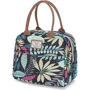 Lekespring Borsa Termica per Alimenti 9L - Impermeabile Borsa Frigo Portatile Piccola Anti-perdite, Borsa Alimenti Lavoro Senza BPA per Uomo e Donna - Giungla Blu