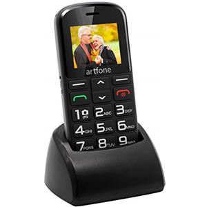 artfone Cellulare per Anziani CS182 con Tasti Grandi, Fotocamera, SOS, Torcia, Nero, 32 MB, Telefono Senza Contratto, 2G