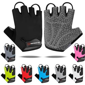 WESTWOOD FOX Guanti da ciclismo Mezza Dita Unisex Grip Imbottite Palma Bicicletta Estate Equitazione MTB Guanti da Bici per Uomo Donna Antiscivolo Senza Dita Breve Mountain Bike Ride Sport