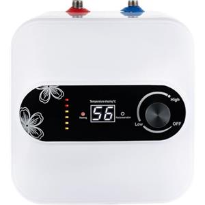 MINRS Caldaia da incasso, 8 l, scaldabagno elettrico, 1500 W, 220 V, scaldabagno istantaneo, 30 - 65 °C, per lavabo, cucina, bagno, bianco
