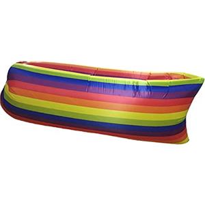 Surwin Divano Aria Gonfiabile Impermeabile Lazy Bag Lettino Gonfiabile Sedia ad Aria con Pacchetto Portatile per Interni Esterni Viaggi Feste Spiaggia Campeggio Piscina (arcobaleno,230x70cm)
