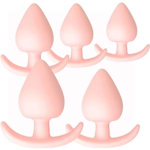 FUNORK Dilatatore anale per principianti nero/rosa Plug anale Diametro 26/35/42/51/62mm Anal Plug silicone Plug portatile Butt Plug Base a T SM Anal Sex Toys per donne,Rosa,XS