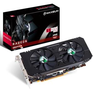 maxsun AMD Radeon RX 580 8GB 2048SP GDDR5 Computer Video Scheda grafica GPU per PC Gaming 256-Bit DirectX 12 DVI, HDMI, DisplayPort Multi Monitor Extender (nero)