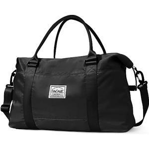 BAGAIL Borsone da Viaggio, Borsa da Fine Settimana per Donna, Palestra, Notte - Tote con Tasca Bagnata per Mamma Ospedaliera, Lavoro e Consegna - Nero, Large
