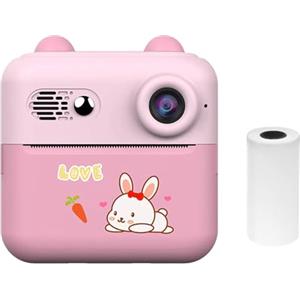 Generic Macchina fotografica istantanea 1080P Mini stampante fotografica portatile per bambini con fotocamera da 1200 W Schermo da 2,4 '' con 1 rotolo di carta da stampa Adatto per diario note memo regalo di