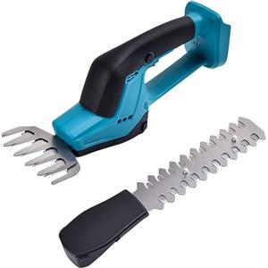 Roadtime Tagliasiepi e cesoie per erba a batteria 2 in 1, Forbici elettriche per arbusti compatibile con Makita 18V batteria, Tagliabordi manuale con 2 lame per tagliare arbusti ed erba