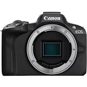 Canon EOS R50 APS-C mirrorless nera (24,2 Mp,- fino a 15fps, DIGIC X, video 4K UHD fino 30p, Dual Pixel CMOS Auto Focus II, Display touch ordinetabile 7,5 cm, Wi-Fi, Bluetooth, solo 328 gr)