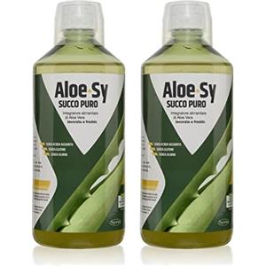 Syrio Integratori Alimentari, Aloe Sy succo Puro, Integratore Depurativo, Aloe Vera al 99,55%, da Bere Puro o Diluito, Aloin Free, Detox, Pura Polpa, Senza Aggiunta di Acqua, Senza Glutine, 1 Litro